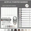 Gray brown series acrylic paint marker set with 9 colors and 720 degree tip
