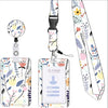 Floral retractable badge reel with lanyard featuring a card holder and ID.