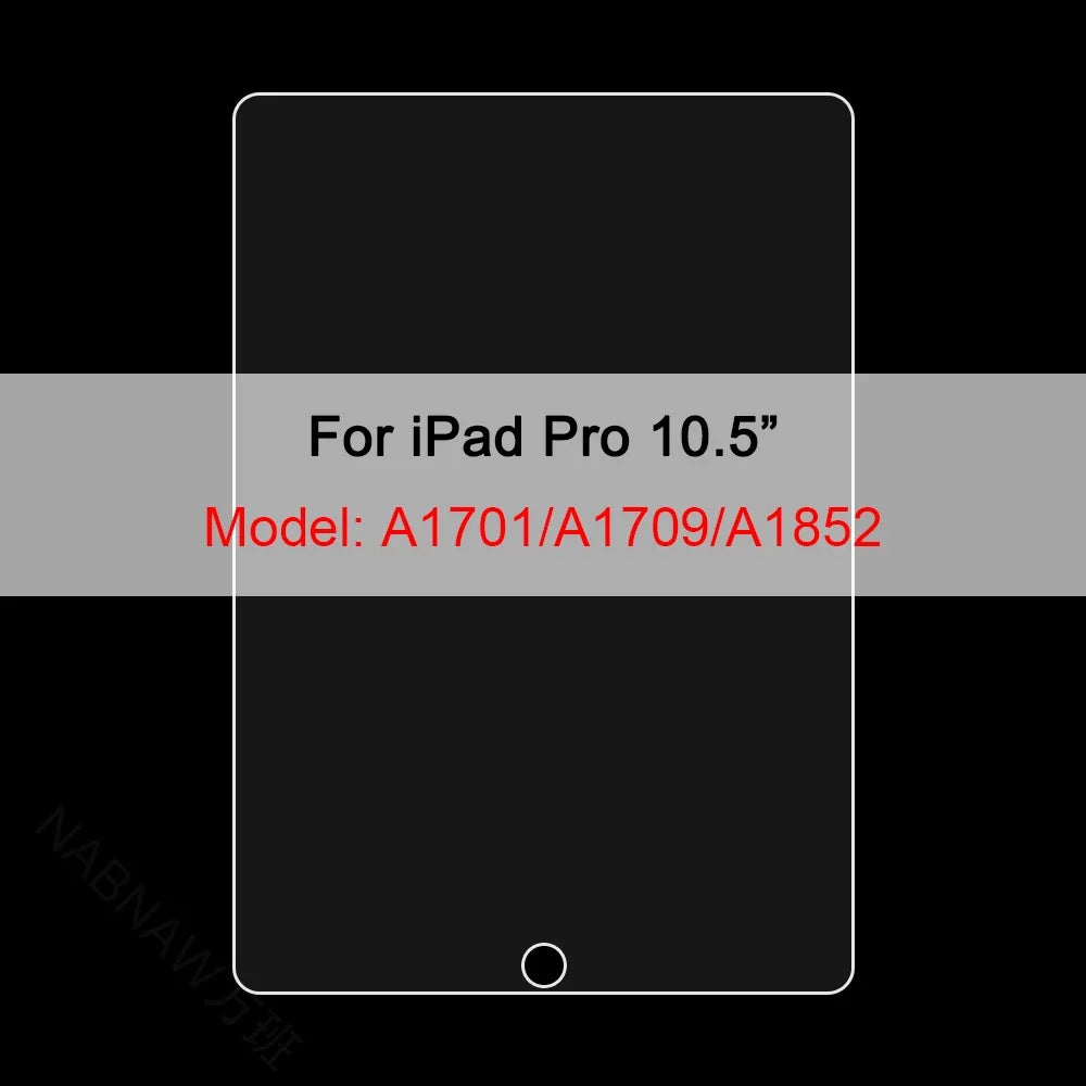 A black screen protector for an iPad Pro 10.5 inch model A1701/A1709/A1852.