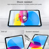 Close-up view of dual glass screen protectors for an iPad, showing anti-oil and scratch-resistant features.