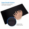 Black gaming mouse pad with a circular fabric grip and stitched edges