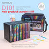 A black box of Qimiart color painting gel pens with 230 colors and a white box showing the product.