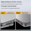 Comparison of edge banding and corner protection on a laptop case, showing our fully wrapped corners versus others.