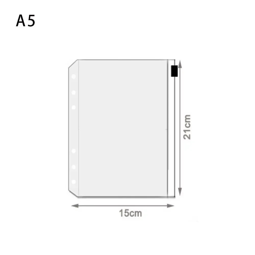 A5 binder pockets for notebooks shown in a flat, rectangular view.