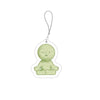 A light green, blob-like character charm attached to a silver keychain ring.