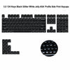 A set of 124 black glitter white jelly ASA profile side print keycaps for mechanical keyboards.