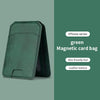 Portefeuille ou étui magnétique vert foncé pour iPhone.