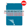 A blue paper-feel screen protector for various generations of Apple iPads.