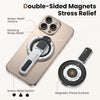 A double-sided magnetic stress relief texture phone ring holder for stress relief and rotating stand.