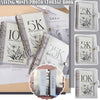 A collection of vertical savings challenge money clips showing monthly savings amounts like 5K, 10K, and 25K in floral design