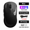 Souris sans fil rechargeable noire double mode avec LED bleue et réglages DPI