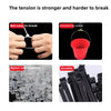 Close-up images showing the strength and durability of nylon raw material cable ties used for various applications.