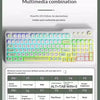 Nahaufnahme einer Computertastatur mit Funktions- und Tastenkombinationen für Multimedia.
