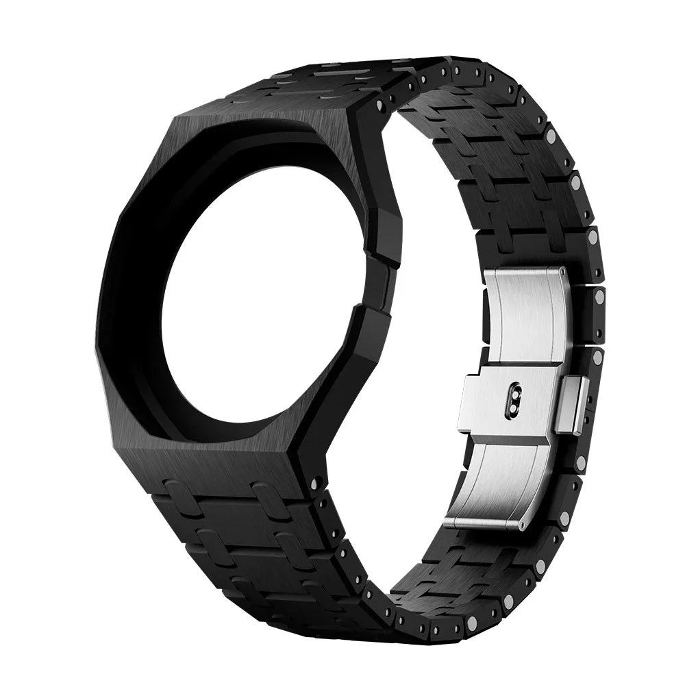 Black ceramic watch case and strap set for Swatch X AP Royal POP