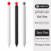 Three smooth gel pens in white, black, and grey colors with a popup mechanism.