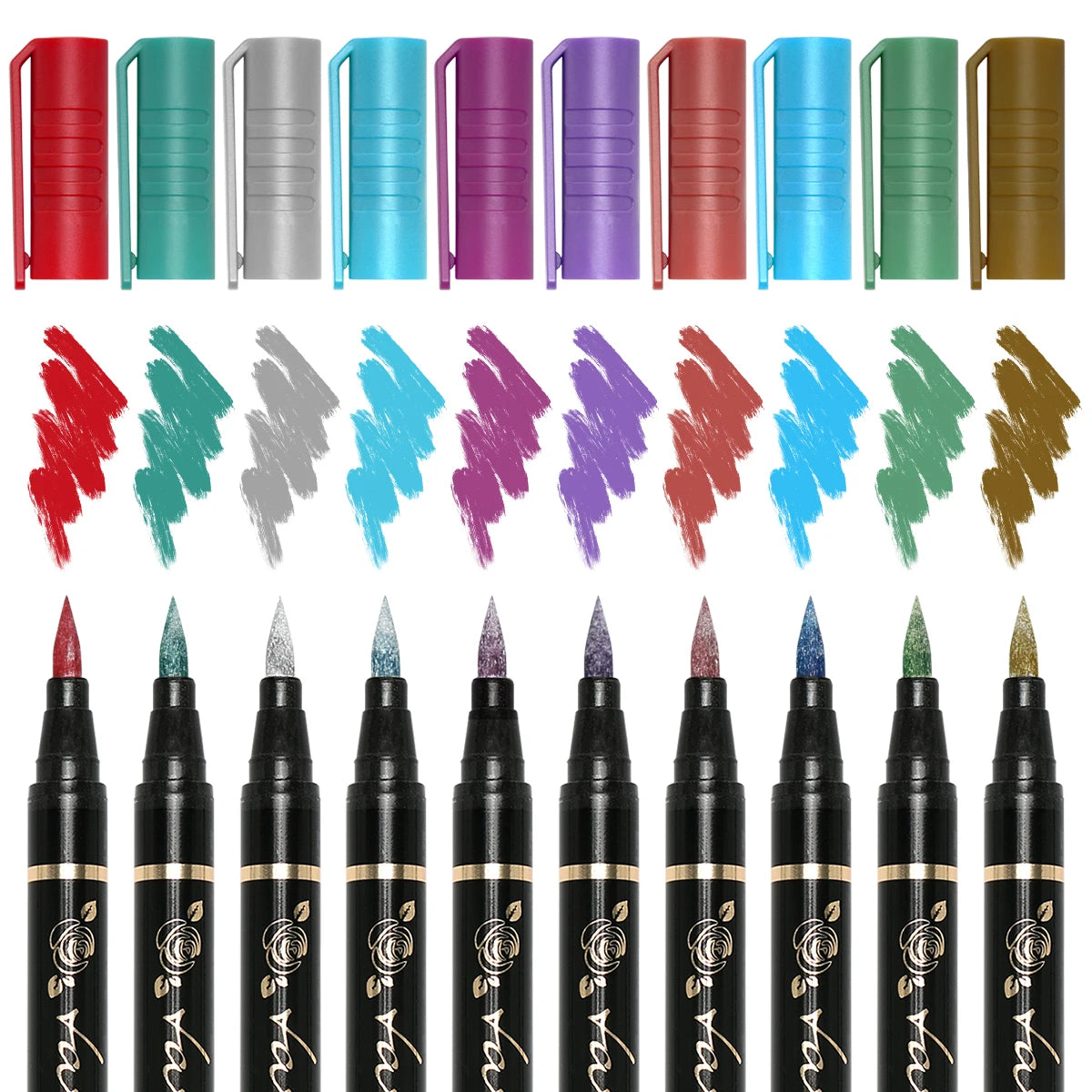 A collection of 10 skin painting face paint tubes in various colors and shades.