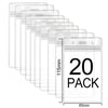 A stack of twenty clear plastic ID card holder sleeves for protection and storage.