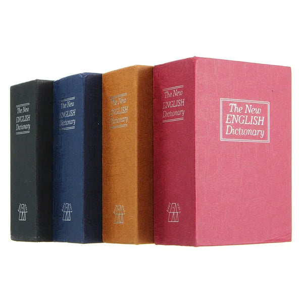 Un juego de cinco cajas de almacenamiento apiladas verticalmente en tonos azul oscuro, marrón y rosa.