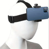 A black adjustable head and chest mount is shown attached to a white mannequin, designed for mounting action cameras or phone