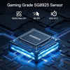 A close-up view of a Gaming Grade SG8925 sensor chip on a blue circuit board with glowing lines.