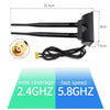 Black dual band magnetic WiFi antenna with flexible cable and mounting bracket