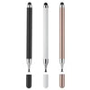 A set of five universal stylus pens in black and rose gold finishes shown vertically.