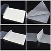 Four views of clear thermal laminating pouches showing the product from different angles.