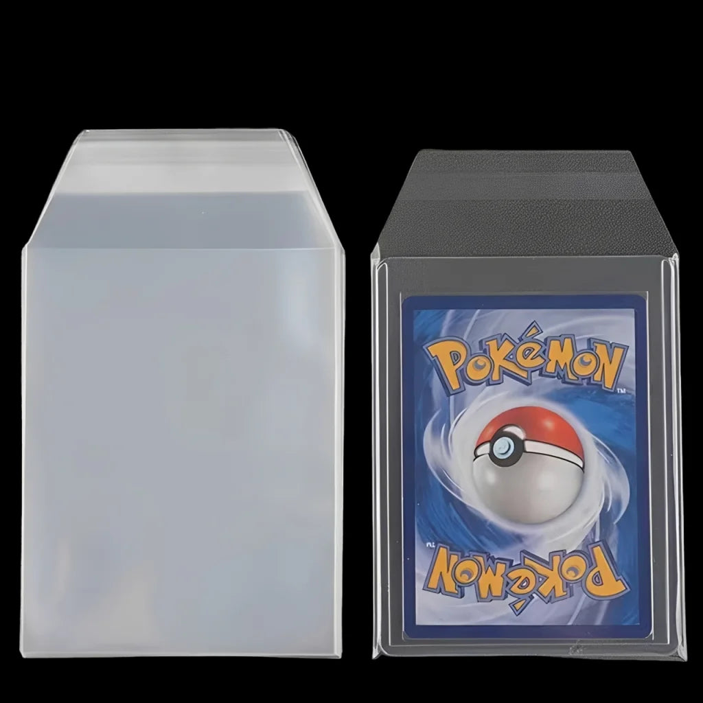 Funda magnética transparente para tarjetas de fotos con diseño de carta Pokémon.
