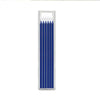 A vertical view of a precision mechanical pencil with a built-in sharpener, showing multiple sharpened leads.