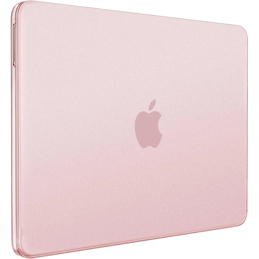 A pink matte hard shell case for a MacBook Neo 13-inch laptop.