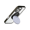 A black and white Ripple Grip magnetic phone stand with a silicone finish.