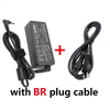 Black AC adapter with BR plug cable for universal laptop power.