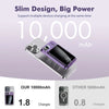 A purple magnetic wireless power bank with a digital display is shown next to other power banks, highlighting its 10000mAh ca