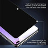 A close-up view of a phone screen protected by a privacy tempered glass screen protector, highlighting its durability and rei