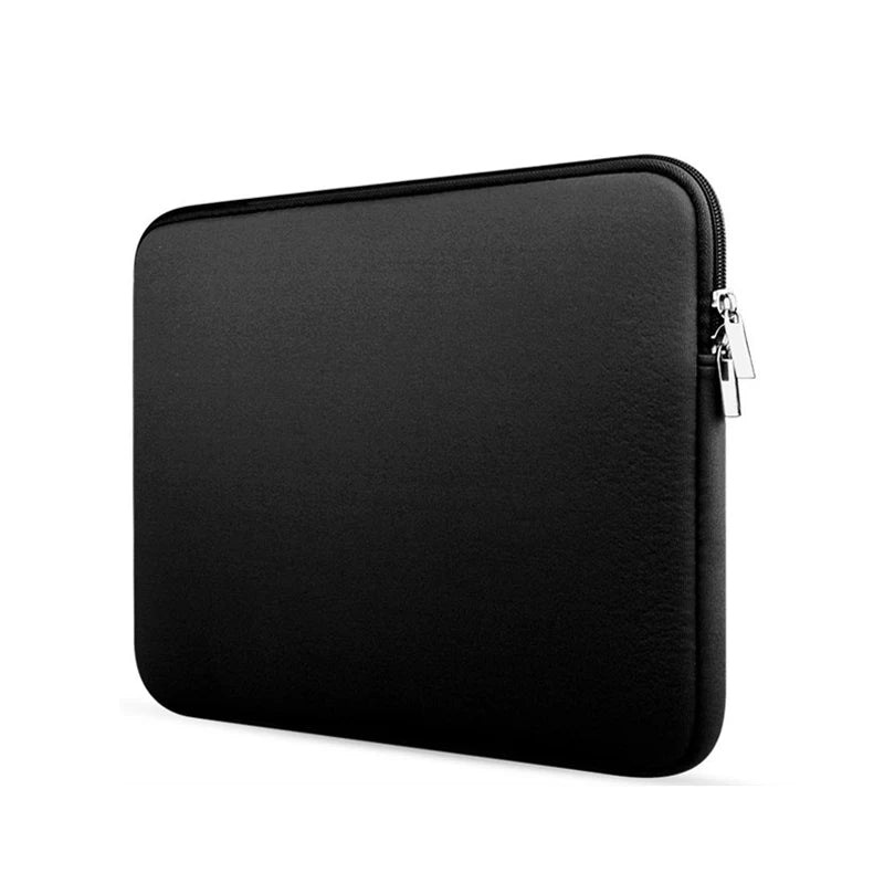 Black slim laptop and tablet protective sleeve briefcase with a zipper closure