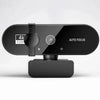 A black 4K/2K HD webcam with a focus adjustment dial and auto focus indicator.