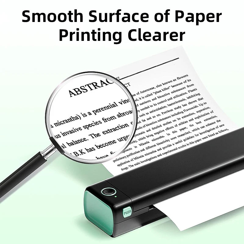 A clear plastic sheet used to smooth the surface of paper printing, shown next to a document and a printing device.