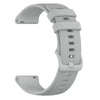 A gray silicone watch band for a smartwatch, shown from the side.
