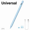 Helle blaue Universal-Kapazitätsstilus-Stift ZP4, diagonal vor weißem Hintergrund