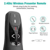 Black wireless presenter remote control for slideshow and presentation