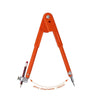 Orange adjustable woodworking marking compass with a pencil holder and a 90cm maximum diameter scale.