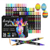 A set of dual-tip acrylic markers in various colors and shades for crafting