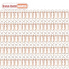 A sheet of rose gold metal pen clips for notebooks and journals.
