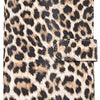 A leopard print A6 binder with a black elastic closure and 6-hole loose leaf system.