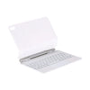 White backlit magic keyboard case for iPad showing the open cover and keyboard.