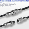 Close-up view of a customized aviation connector featuring a self-locking plug-in and pull-out structure.