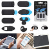 Set schwarze universelle Webcam-Kamera-Cover, verschiedene Größen und Anleitung.