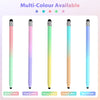 A display of multi-colour capacitive stylus pens in various combinations like Green Pink, Purple Pink, Yellow Green, Orange B