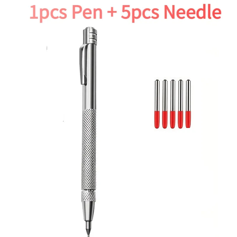 A set containing one pen and five needles for precision carbide tip scribing.