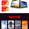 A display showing options for tablets, including OLEO V10 memory cards with 16GB and 32GB capacity, along with protection fea